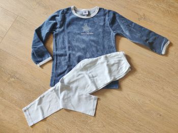 Pyjama bi matière marine et bleu Petit Bateau taille 5 ans