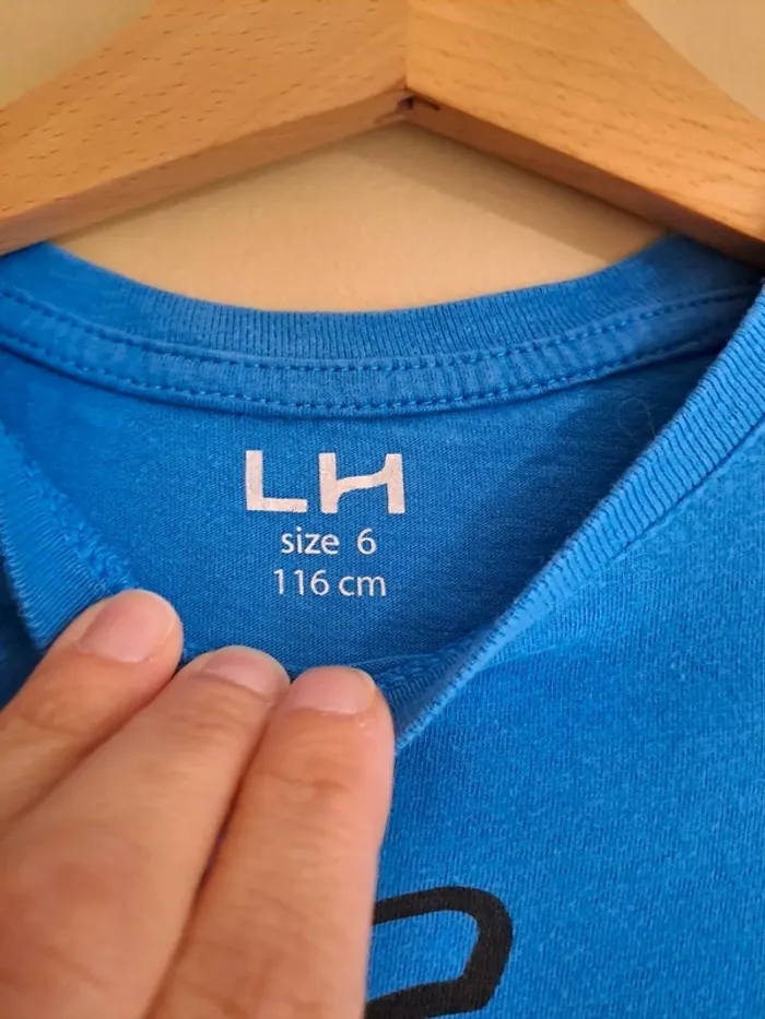 T-shirt garçon 6 ans comme neuf bleu orange la halle - photo numéro 2