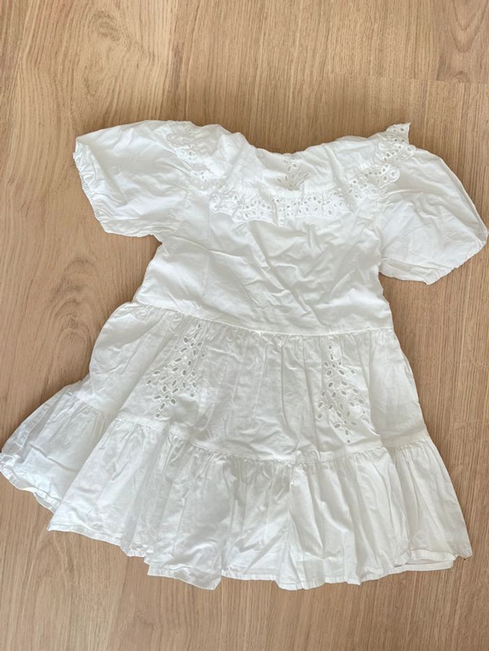 Robe blanche broderie et col Zara bébé fille 2 ans 3 ans - photo numéro 3