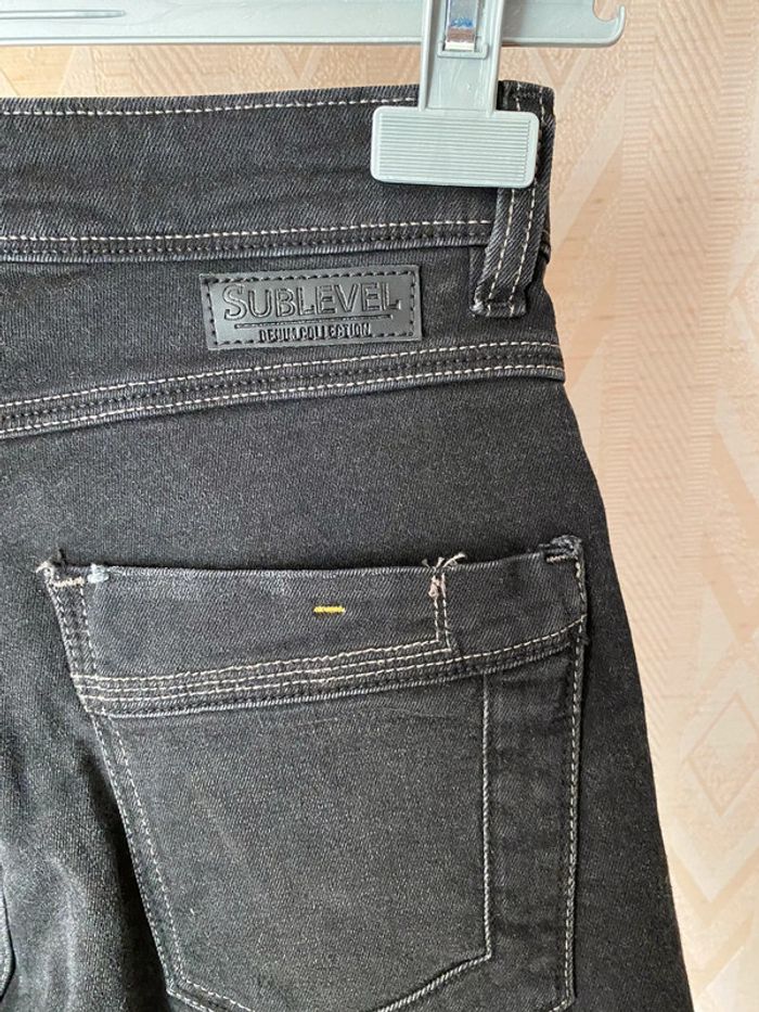 Superbe beau jean noir effet dégradé blanc Homme neuf avec étiquette taille 40 Sublevel - photo numéro 8