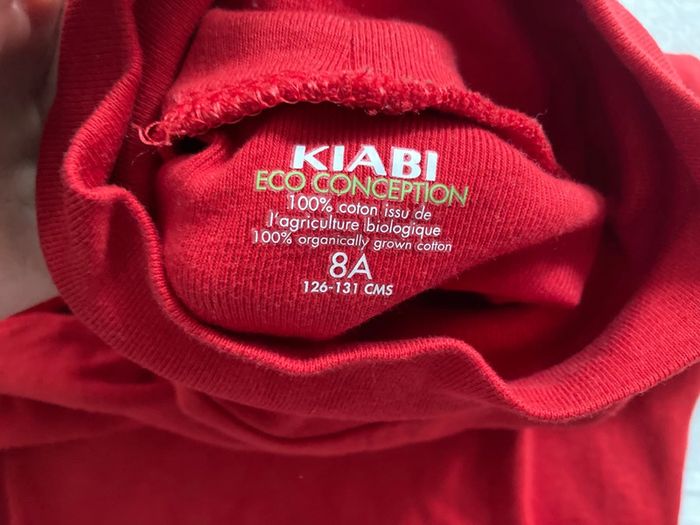 Tee shirt / sous pull col roulé manches longues kiabi coton bio père noël 8 ans - photo numéro 4