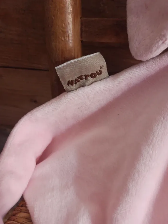 Doudou lapin rose Nattou tbe - photo numéro 3