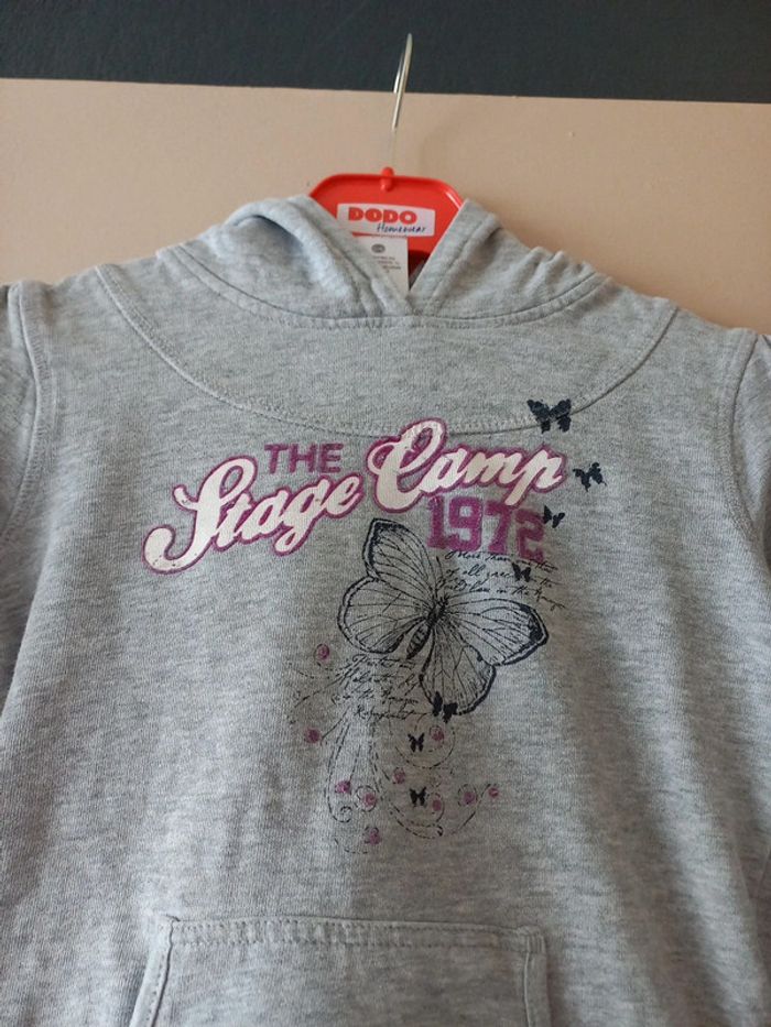 Sweat à capuche fille gris - photo numéro 2