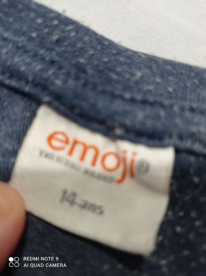 tee shirt bleu de Emoji taille 14 ans réf R96 C3 - photo numéro 3