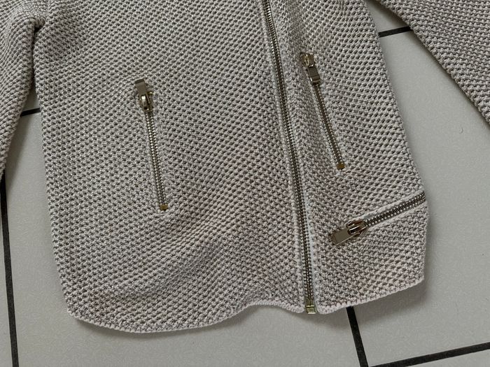 cardigan zippé beige effet brillant MAJE taille 36 NEUF - photo numéro 7