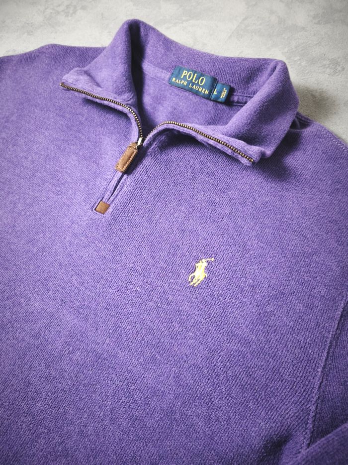Pull Polo Ralph Lauren col zippé – Violet – Taille L (Homme) - photo numéro 3