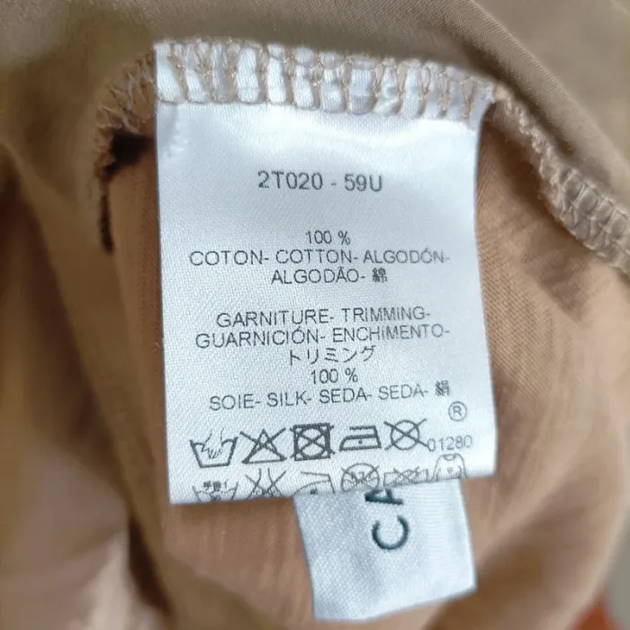 Top satin/100%coton beige - Caroll - Taille 36 - Détails soie A529 - photo numéro 8