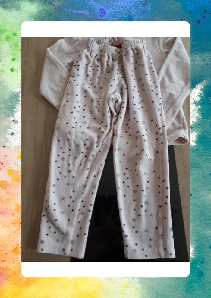 Pyjama chaud 2 pieces 6 ans a paillettes - photo numéro 4