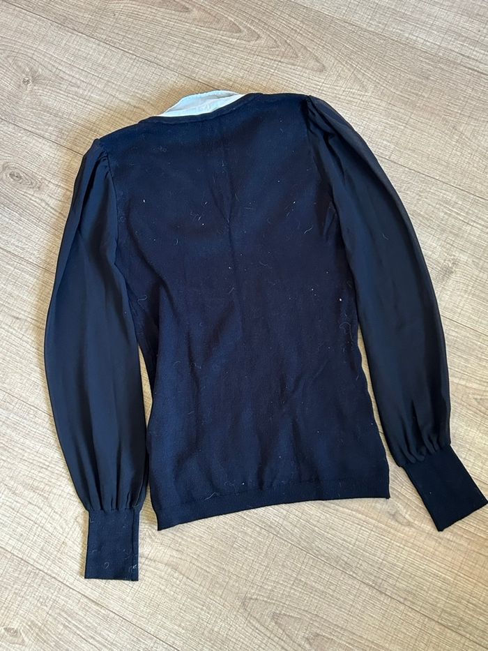 Pull noir et blanc à manches longues Morgan taille XS bon état - photo numéro 8
