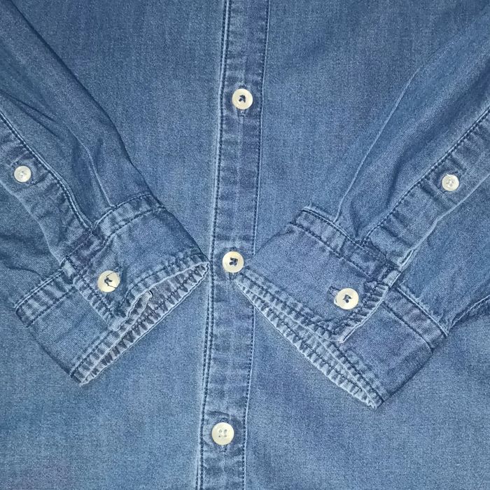 Chemise en jean col Mao Bonobo slim fit taille M - photo numéro 3