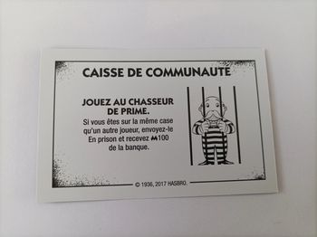 Carte caisse chasseur de prime pièce détachée Monopoly édition tricheurs Hasbro gaming #A28