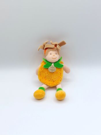 DOUDOU ET COMPAGNIE lutin fille poupée ananas jaune vert les p'tits fruits 18 cm