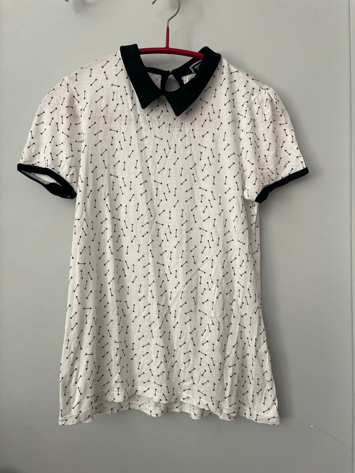 T-shirt noir et blanc femme / Pimkie