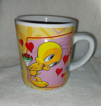 grand Mug Tasse céramique Titi en relief cœur amoureux Warner Bros