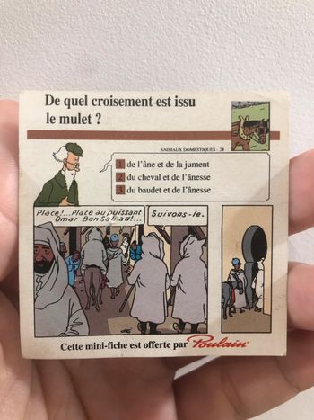 Carte collection Tintin Poulain