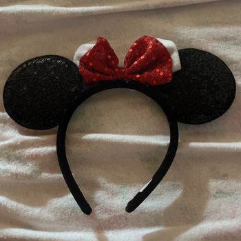 Serre tête minnie mouse noir et rouge