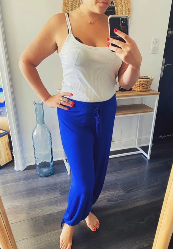 Pantalon bleu ample neuf taille unique