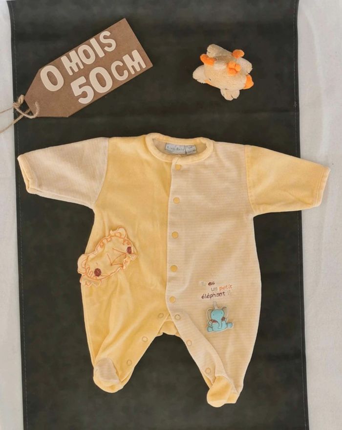 Pyjama 👣 velours ouverture devant, kiabi 0mois /50cm grenouillère - photo numéro 8