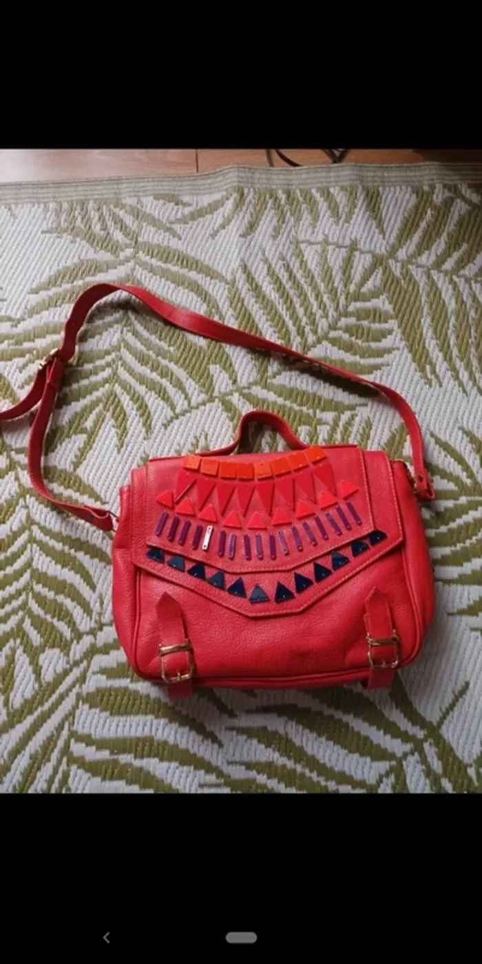 Sac bandoulière rouge/rose