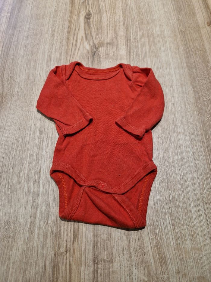 Body Gémo Bébé Orange foncé Manches Longues – Taille 3 Mois 60 cm