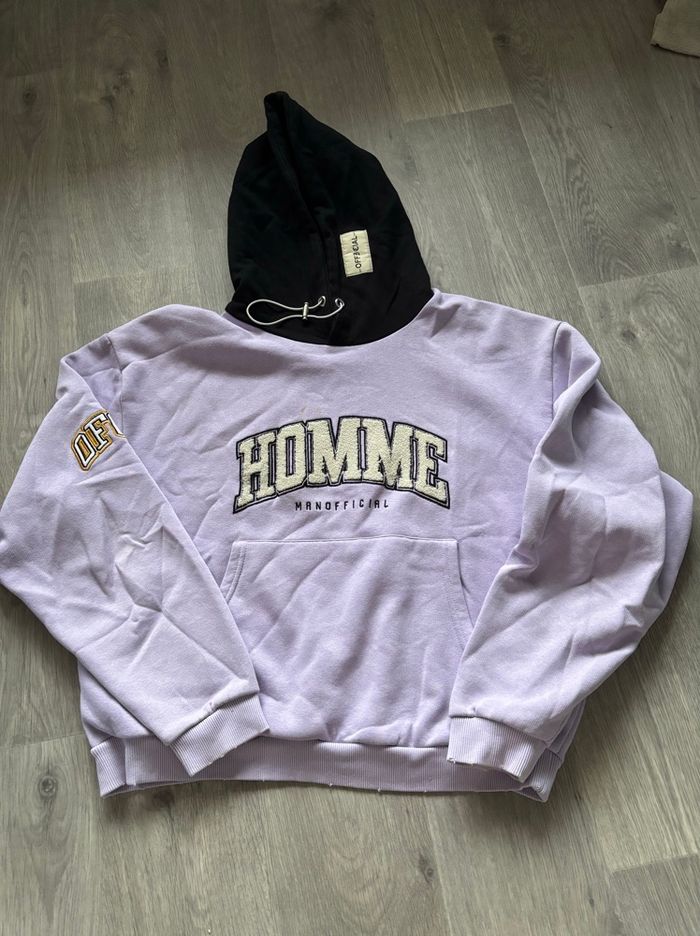 Hoodie BoohooMAN – Violet & noir - photo numéro 2