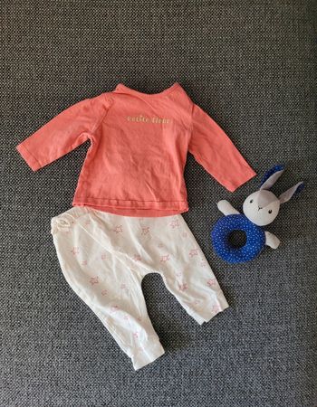 Ensemble fille corail mi-saison 6 mois