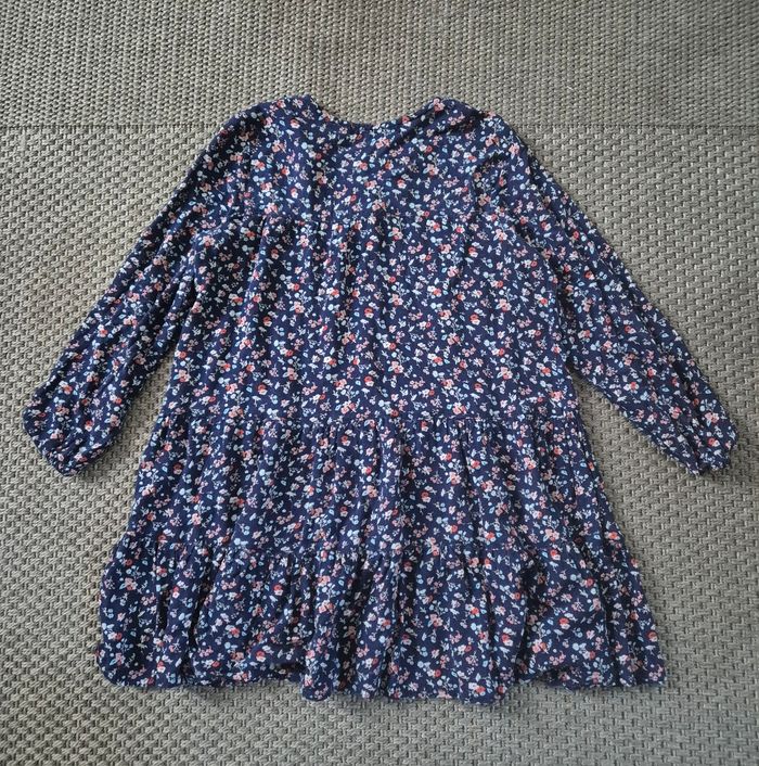 Robe à fleurs bleue marine manches longues - 8 ans - photo numéro 5