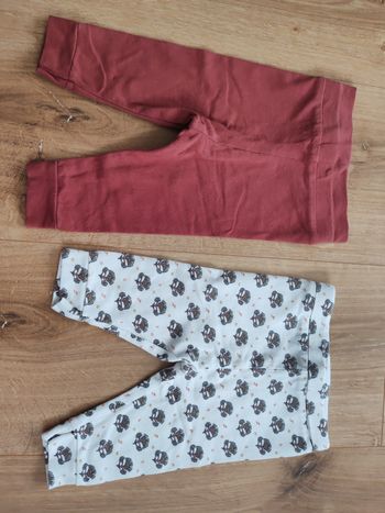 Lot 2 leggings bébé fille 1 mois 