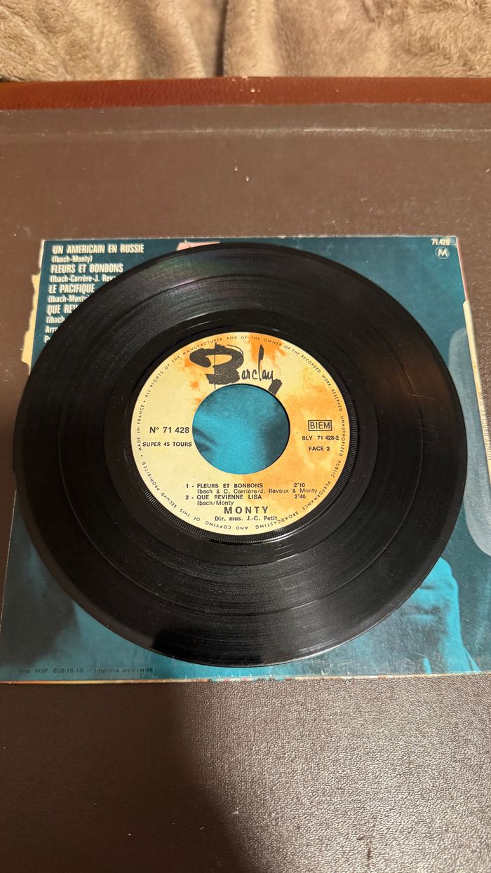 Vinyle 45 Tours, Monty – Fleurs Et Bonbons - photo numéro 3