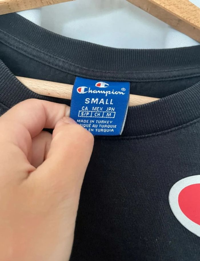 t shirt manche longue champion noire - photo numéro 4