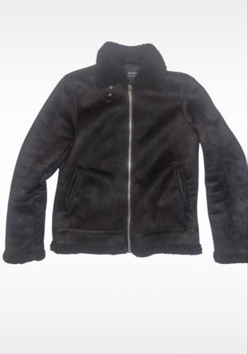 Veste aviateur noire Barneys Originals XS – effet mouton