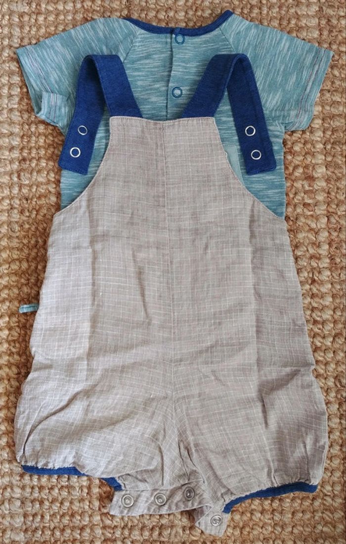 Ensemble salopette t.shirt Moulin Roty les Papoum 3 mois - photo numéro 9