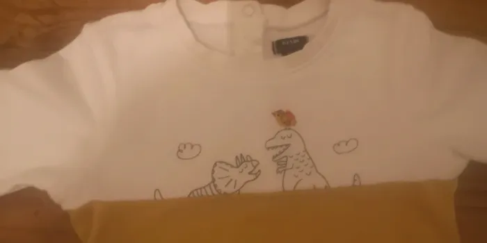 Pull blanc et moutarde kiabi 18 mois - photo numéro 2