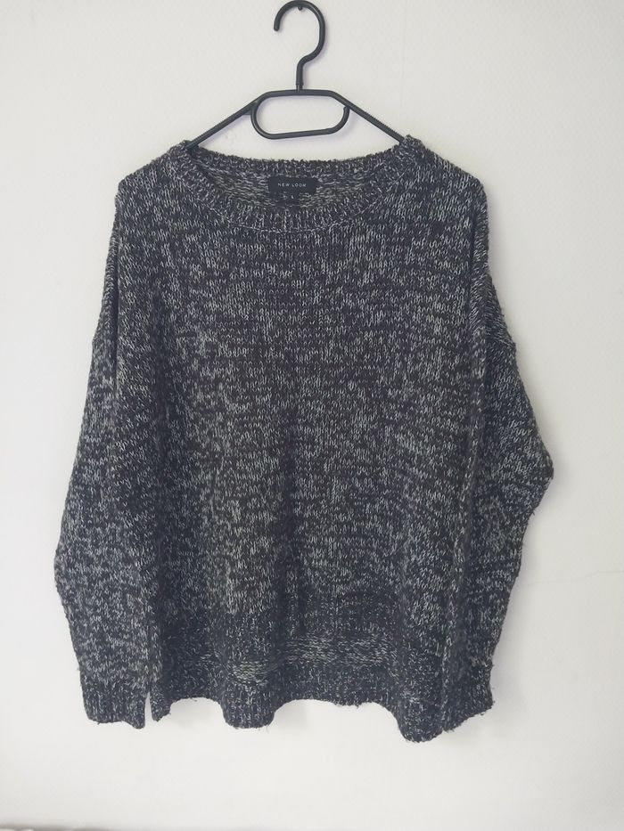 Pull oversize chiné noir et blanc – New Look – Taille L