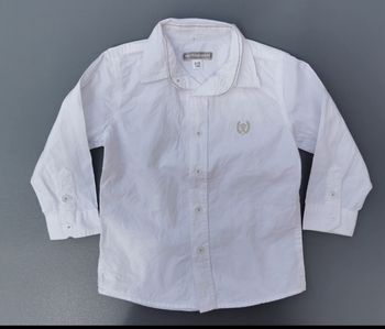 Chemise ML blanche 2 ans garcon vertbaudet