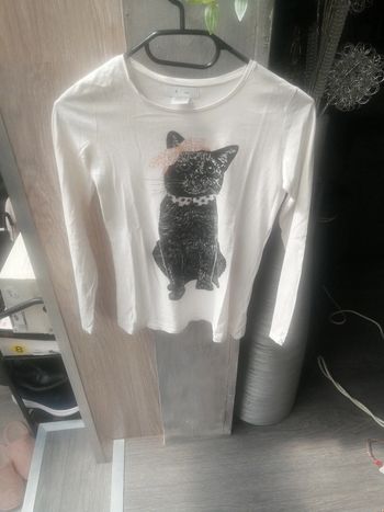 Tee shirt manche longue chat 12A