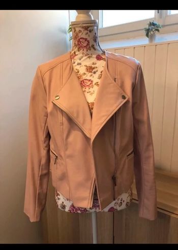 Veste en simili rose poudré M 🌸