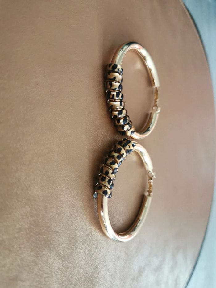 Créoles tendance motif léopard - photo numéro 2