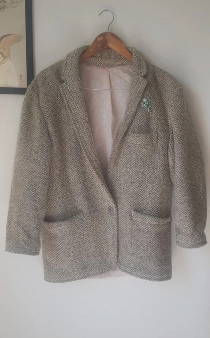 Manteau mi-long vintage gris - photo numéro 3