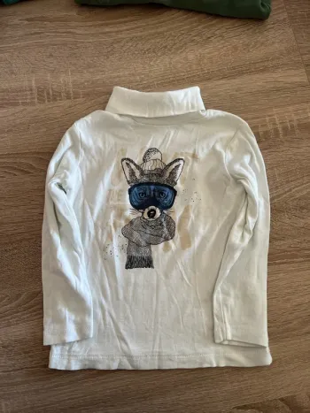 T-shirt col roulé blanc