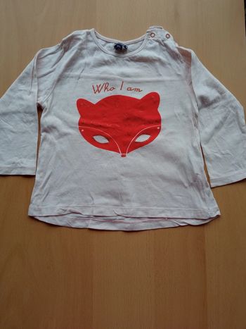 T-shirt manches longues renard 24 mois