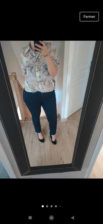 Superbe chemisier vintage impression foulard taille L xl