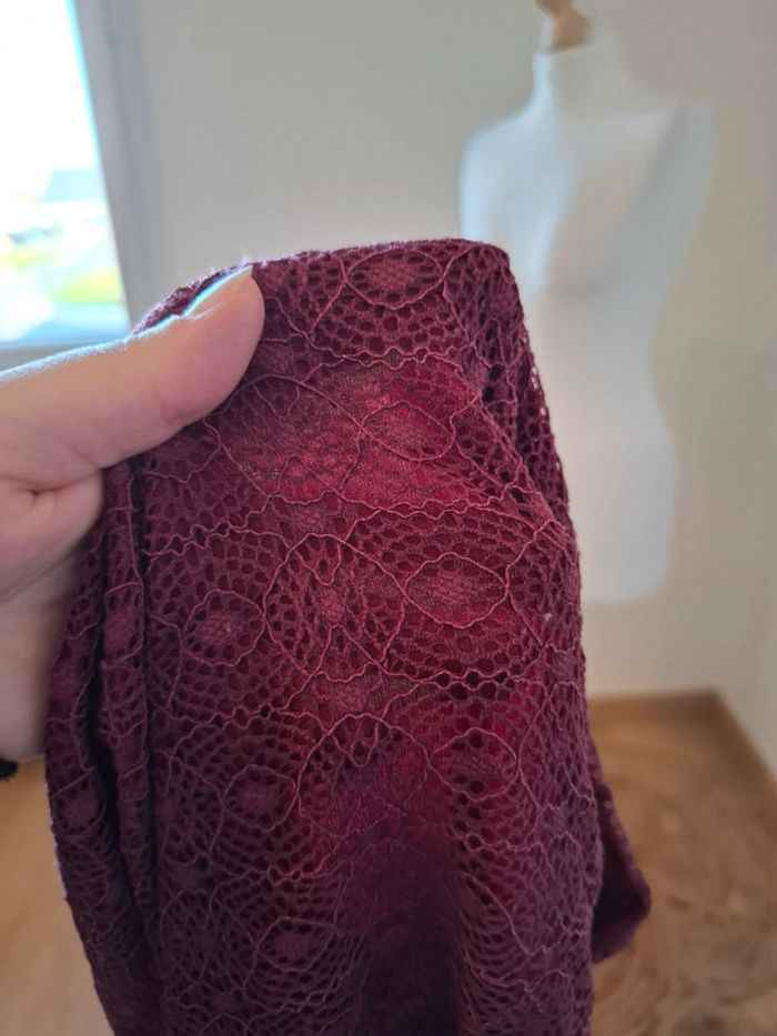 Robe Bordeaux en dentelle Jennyfer taille XS 34 - photo numéro 9