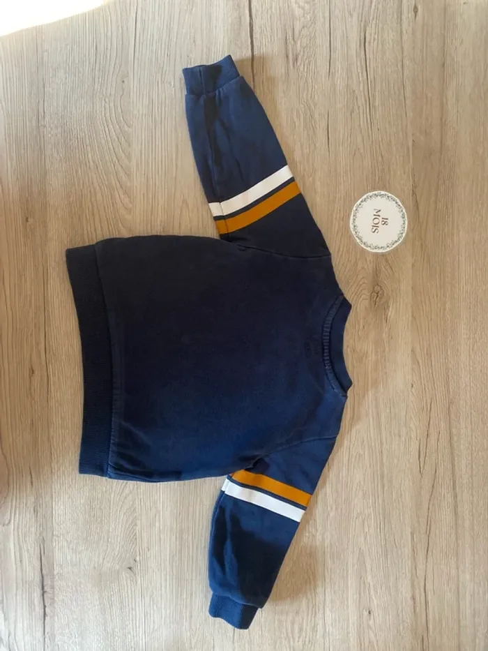 Pull hiver bleu marine flocage garçon 18 mois C&A baby - photo numéro 6