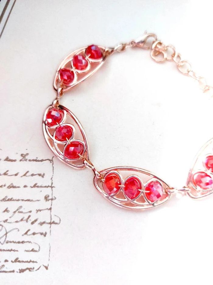 Magnifique bracelet doré et perles - photo numéro 2