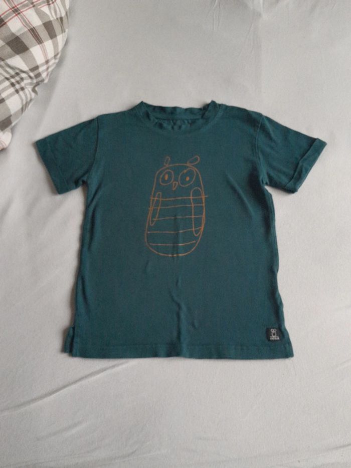 T-shirt chouette hibou vert canard