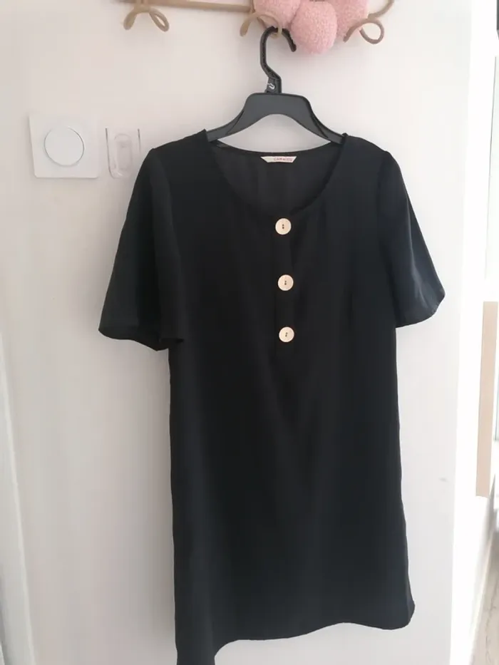 Robe noire à manches courtes - Taille 38
