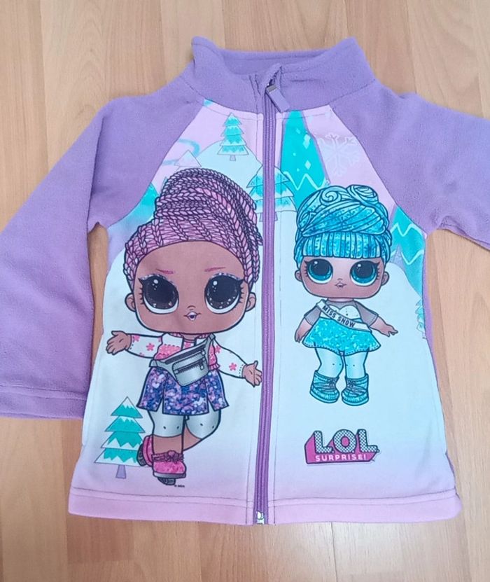 Gilet zippé polar LOL mauve - photo numéro 3