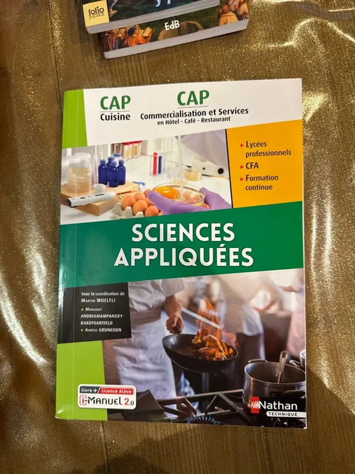 Livre CAP, sciences appliquées cuisine