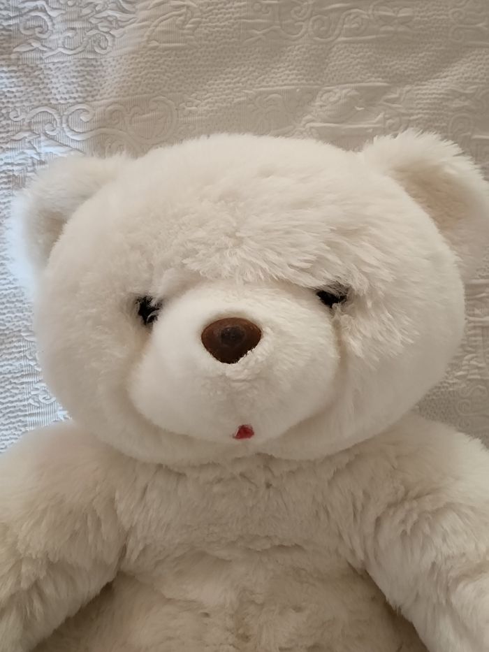 Gros nounours blanc, tout doux - photo numéro 2
